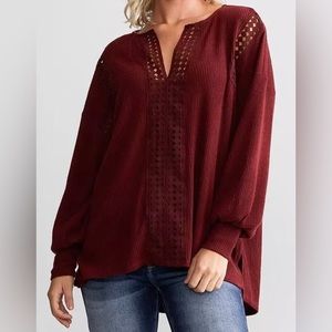 Daytrip brushed crocheted top. Size large.